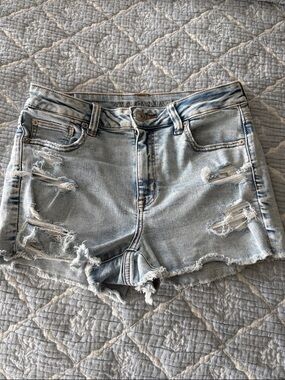 American Eagle Outfitters Light Blue Distressed Denim Shorts